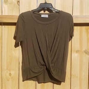 Army green crop top